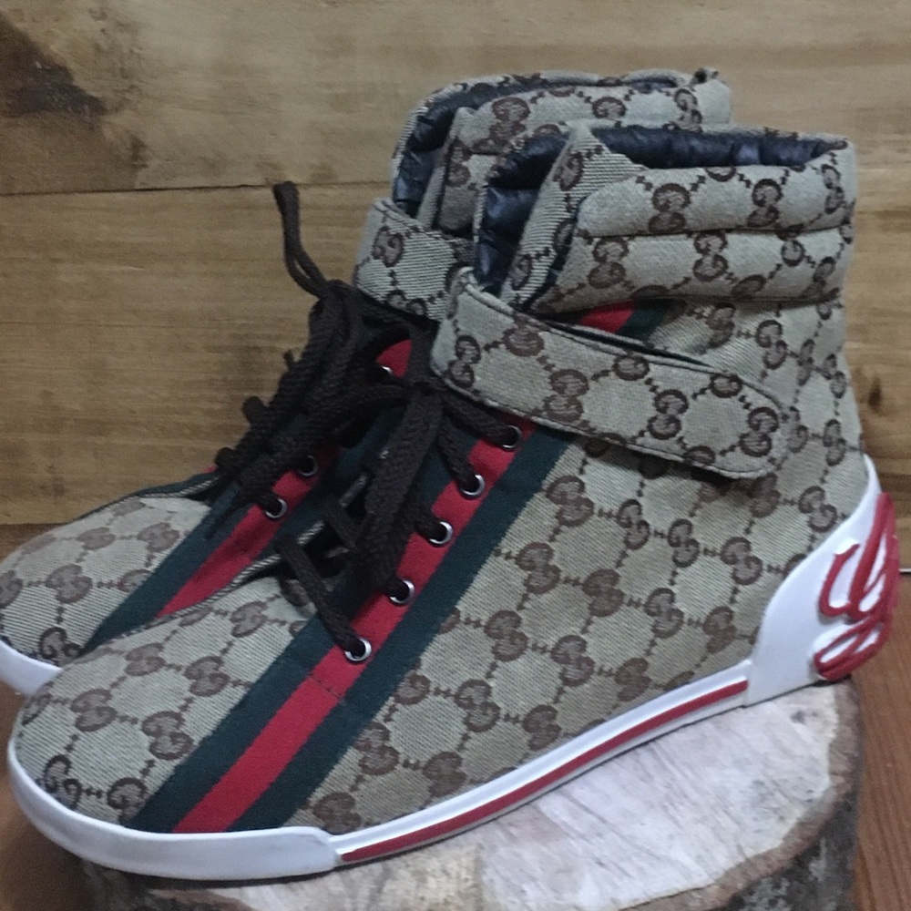 Gucci Vintage Mens Hightop Sneakers US Size 10.5